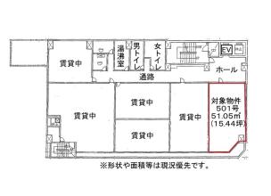 エムズ堺ビル、5階部分、角部屋、堺駅3分、RC造6階建 間取り